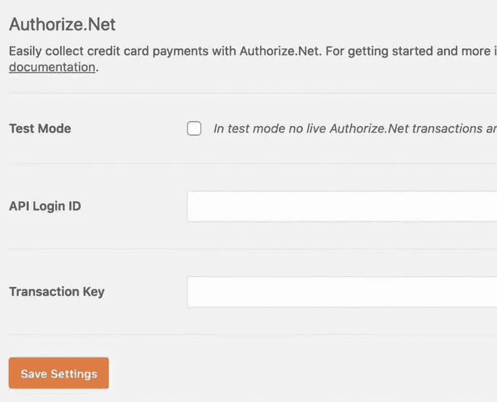 Authorized.Net Addon Settings For WPForms