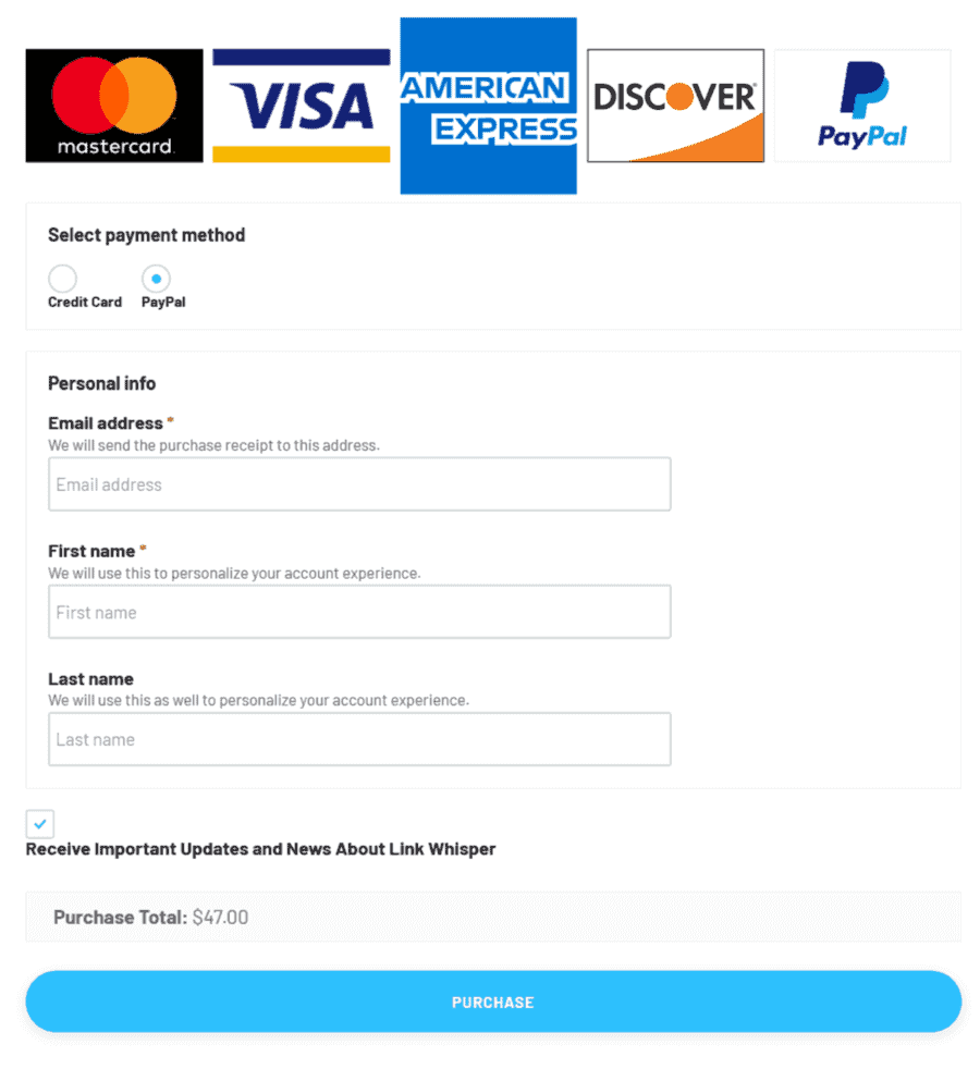 Link Whisper Payment Process