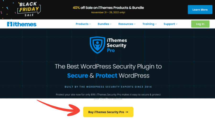 iThemes Security Pro Black Friday Deal Page